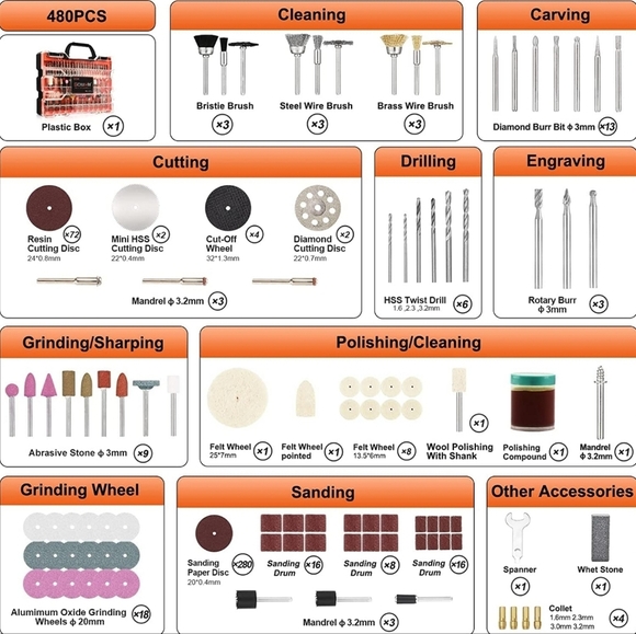 Dremel Rotary Tool Accessory Kit (480pcs) - Picture 6 of 6